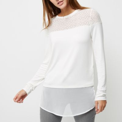White lace panel top